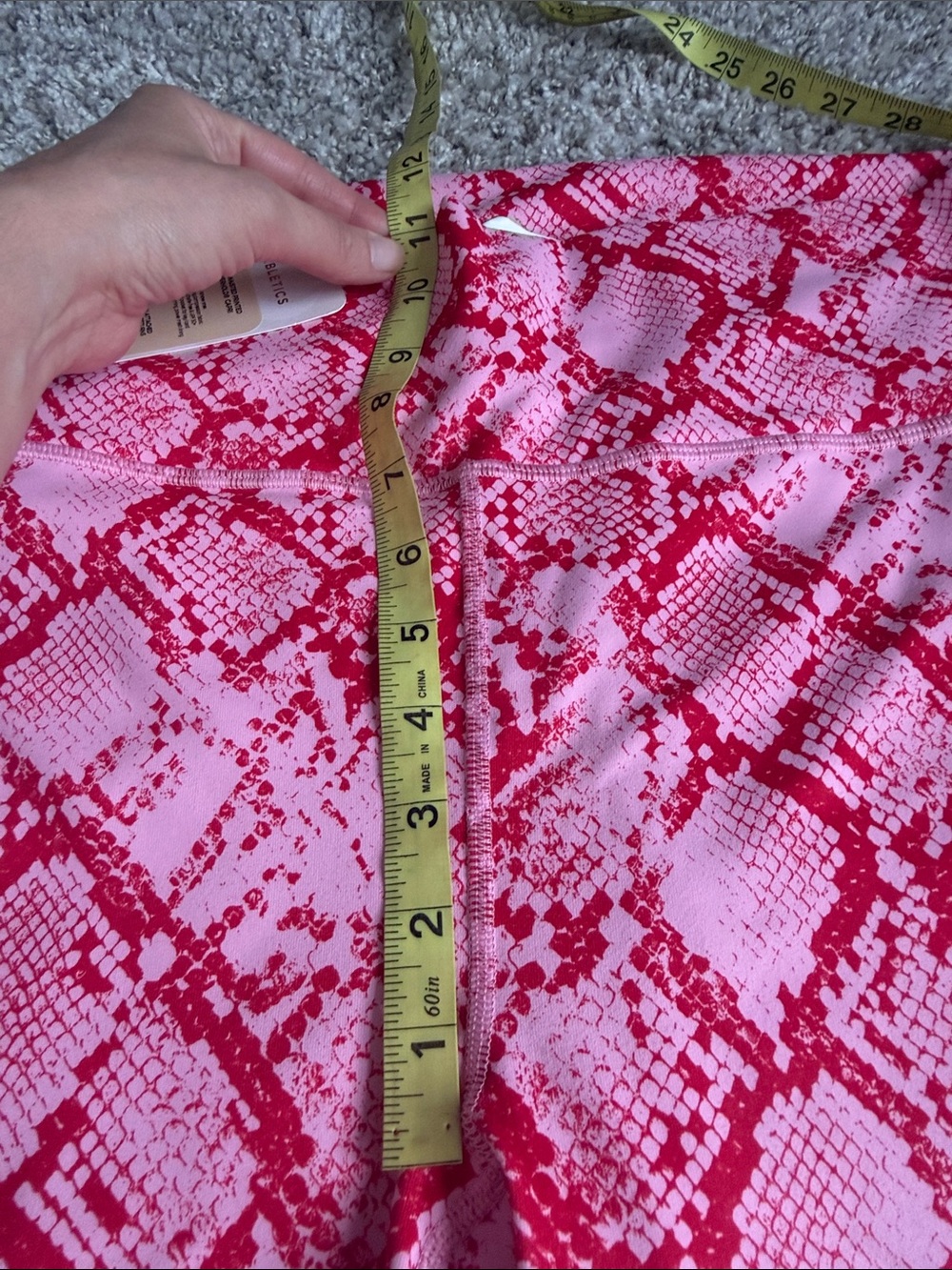 Fabletics Pink and Red Snake-Print Active Leggings - Picture 3 of 5
